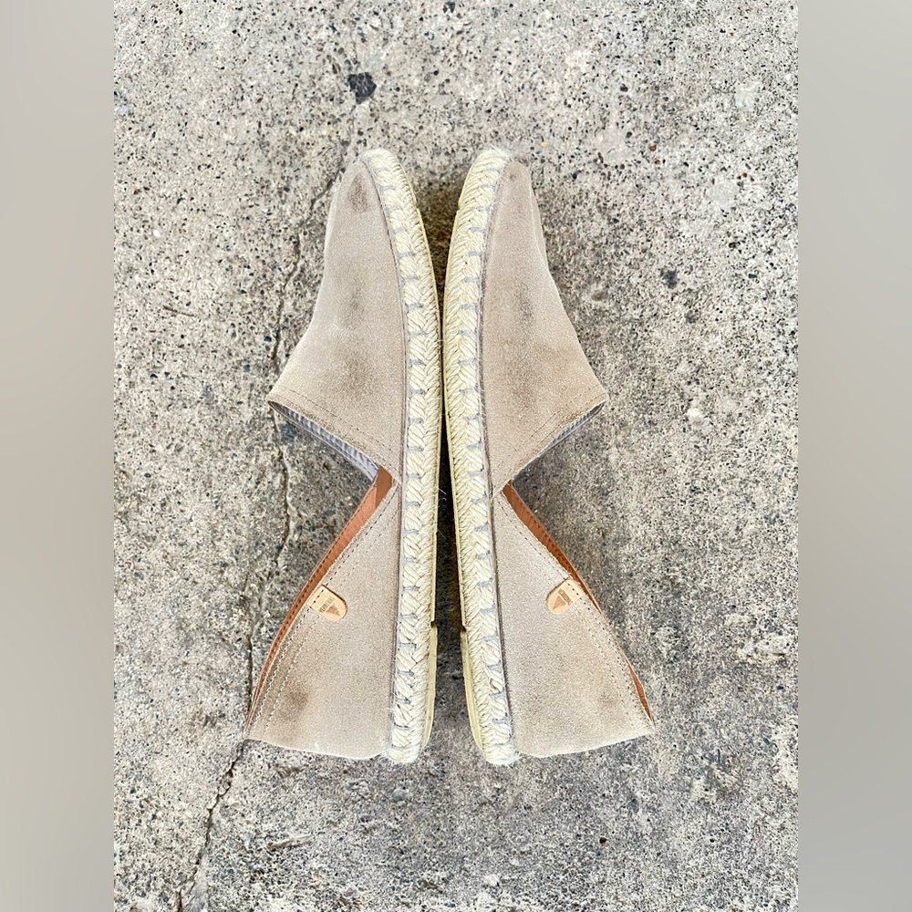 Verbenas Shoes Womens 40 Espadrille Brown Leather Slip On Casual Comfort Low Top - Picture 3 of 5